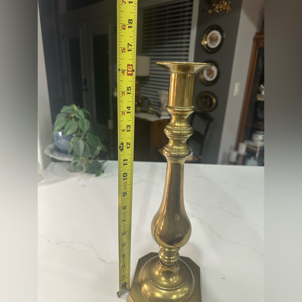 Tall Brass candle holder 16.5”